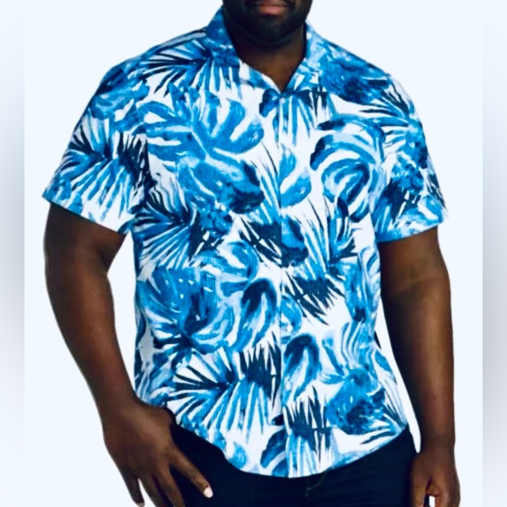 MICHAEL Kors men’s 4XL Button Up Hawaiian short Sleeve Shirt (Big & Tall) EUC